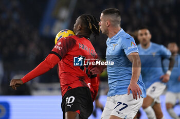 2024-03-01 - Rafael Leao of A.C. Milan and Adam Marusic of S.S. Lazio during the 27th day of the Serie A Championship between S.S. Lazio vs A.C. Milan, 1 March 2024 at the Olympic Stadium in Rome. - SS LAZIO VS AC MILAN - ITALIAN SERIE A - SOCCER