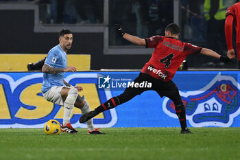 2024-03-01 - Mattia Zaccagni of S.S. Lazio and Ismael Bennacer of A.C. Milan during the 27th day of the Serie A Championship between S.S. Lazio vs A.C. Milan, 1 March 2024 at the Olympic Stadium in Rome. - SS LAZIO VS AC MILAN - ITALIAN SERIE A - SOCCER
