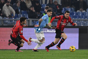 2024-03-01 - Mattia Zaccagni of S.S. Lazio and Alessandro Florenzi of A.C. Milan during the 27th day of the Serie A Championship between S.S. Lazio vs A.C. Milan, 1 March 2024 at the Olympic Stadium in Rome. - SS LAZIO VS AC MILAN - ITALIAN SERIE A - SOCCER