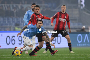 2024-03-01 - Mattia Zaccagni of S.S. Lazio and Alessandro Florenzi of A.C. Milan during the 27th day of the Serie A Championship between S.S. Lazio vs A.C. Milan, 1 March 2024 at the Olympic Stadium in Rome. - SS LAZIO VS AC MILAN - ITALIAN SERIE A - SOCCER