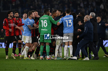 2024-03-01 - S.S. Lazio and A.C. Milan at the end of the match during the 27th day of the Serie A Championship between S.S. Lazio vs A.C. Milan, 1 March 2024 at the Olympic Stadium in Rome. - SS LAZIO VS AC MILAN - ITALIAN SERIE A - SOCCER
