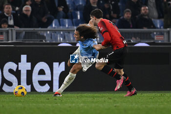 2024-03-01 - Matteo Guendouzi of S.S. Lazio and Christian Pulisic of A.C. Milan during the 27th day of the Serie A Championship between S.S. Lazio vs A.C. Milan, 1 March 2024 at the Olympic Stadium in Rome. - SS LAZIO VS AC MILAN - ITALIAN SERIE A - SOCCER