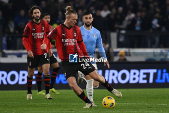 2024-03-01 - Simon Kjaer of A.C. Milan during the 27th day of the Serie A Championship between S.S. Lazio vs A.C. Milan, 1 March 2024 at the Olympic Stadium in Rome. - SS LAZIO VS AC MILAN - ITALIAN SERIE A - SOCCER