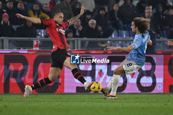 2024-03-01 - Noah Okafor of A.C. Milan and Matteo Guendouzi of S.S. Lazio during the 27th day of the Serie A Championship between S.S. Lazio vs A.C. Milan, 1 March 2024 at the Olympic Stadium in Rome. - SS LAZIO VS AC MILAN - ITALIAN SERIE A - SOCCER