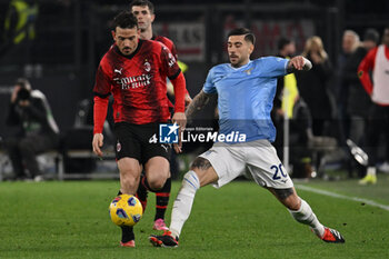 2024-03-01 - Alessandro Florenzi of A.C. Milan and Mattia Zaccagni of S.S. Lazio during the 27th day of the Serie A Championship between S.S. Lazio vs A.C. Milan, 1 March 2024 at the Olympic Stadium in Rome. - SS LAZIO VS AC MILAN - ITALIAN SERIE A - SOCCER