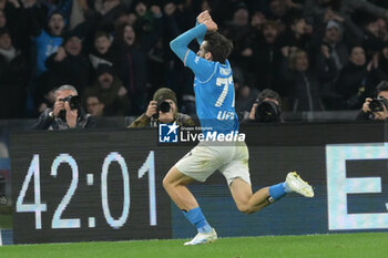 2024-03-03 - Khvicha Kvaratskhelia of SSC Napoli celebrates after scoring goal during the Serie A Match between SSC Napoli vs Juventus FC at Diego Armando Maradona Stadium - SSC NAPOLI VS JUVENTUS FC - ITALIAN SERIE A - SOCCER