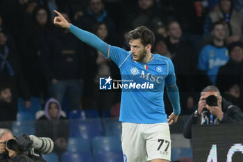 2024-03-03 - Khvicha Kvaratskhelia of SSC Napoli celebrates after scoring goal during the Serie A Match between SSC Napoli vs Juventus FC at Diego Armando Maradona Stadium - SSC NAPOLI VS JUVENTUS FC - ITALIAN SERIE A - SOCCER
