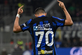 2024-03-04 - Alexis Sanchez of Fc Inter celebrating after a goal during the Italian Serie A football match between Inter FC Internazionale and Genoa CFC on 4 of March 2024 at Giuseppe Meazza San Siro Siro stadium in Milan, Italy. Photo Tiziano Ballabio - INTER - FC INTERNAZIONALE VS GENOA CFC - ITALIAN SERIE A - SOCCER