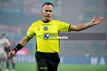 2024-01-09 - Ermanno Feliciani (Referee) during the Italian championship Serie A football match between Genoa CFC and AC Monza on March 9, 2024 at Stade Luigi-Ferraris in Genoa, Italy - FOOTBALL - ITALIAN CHAMP - GENOA V MONZA - ITALIAN SERIE A - SOCCER