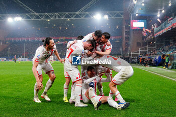 2024-01-09 - the team (AC Monza) celebrates the goal of Daniel Maldini (AC Monza) during the Italian championship Serie A football match between Genoa CFC and AC Monza on March 9, 2024 at Stade Luigi-Ferraris in Genoa, Italy - FOOTBALL - ITALIAN CHAMP - GENOA V MONZA - ITALIAN SERIE A - SOCCER