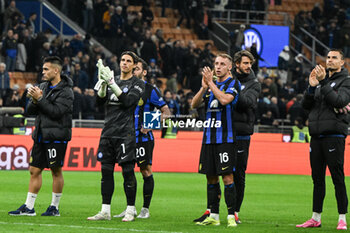2024-03-17 - Team of FC Internazionale greeting the supporters at the end of the match after the Italian Serie A football match between Inter FC Internazionale and SSC Napoli on 17 of March 2024 at Giuseppe Meazza San Siro Siro stadium in Milan, Italy. Photo Tiziano Ballabio - INTER - FC INTERNAZIONALE VS SSC NAPOLI - ITALIAN SERIE A - SOCCER