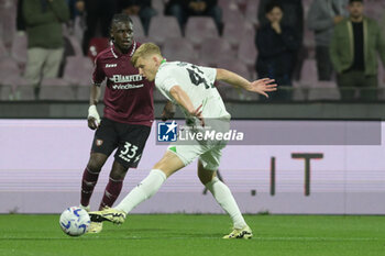 2024-04-05 - Loum Tchaouna of US Salernitana 1919 competes for the ball with Kristian Thorstvedt of U.S. Sassuolo during Serie A between US Salernitana 1919 vs US Sassuolo at Arechi Stadium - US SALERNITANA VS US SASSUOLO - ITALIAN SERIE A - SOCCER