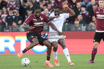 2024-04-21 - Chukwubuken Ikwuemesi of US Salernitana 1919 competes for the ball with Jonathan Ikone of ACF Fiorentina during the Serie A Match Between US Salernitana 1919 vs AC at Arechi Stadium - US SALERNITANA VS ACF FIORENTINA - ITALIAN SERIE A - SOCCER