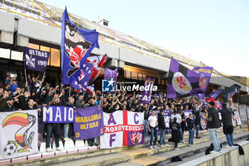 2024-04-21 - the Fiorentina fans during the Serie A Match Between US Salernitana 1919 vs AC at Arechi Stadium - US SALERNITANA VS ACF FIORENTINA - ITALIAN SERIE A - SOCCER