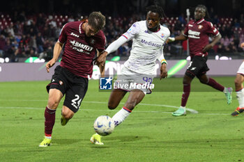 2024-04-21 - Marco Pellegrino of US Salernitana 1919 competes for the ball with Cristian Kouame of ACF Fiorentina during the Serie A Match Between US Salernitana 1919 vs AC at Arechi Stadium - US SALERNITANA VS ACF FIORENTINA - ITALIAN SERIE A - SOCCER