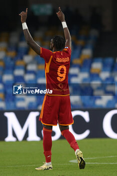 2024-04-28 - Tammy Abraham of AS Roma celebrates after scoring goal during the Serie A Match between SSC Napoli vs AS Roma at Diego Armando Maradona Stadium - SSC NAPOLI VS AS ROMA - ITALIAN SERIE A - SOCCER