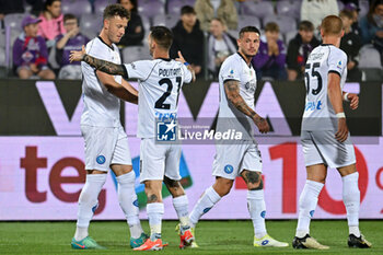 2024-05-17 - SSC Napoli's defender Amir Rrahmani celebrates after scoring a goal with his teammates - ACF FIORENTINA VS SSC NAPOLI - ITALIAN SERIE A - SOCCER