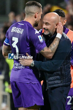 2024-05-17 - ACF Fiorentina's defender Cristiano Biraghi celebrates after scoring a goal with ACF Fiorentina's coach Vincenzo Italiano - ACF FIORENTINA VS SSC NAPOLI - ITALIAN SERIE A - SOCCER
