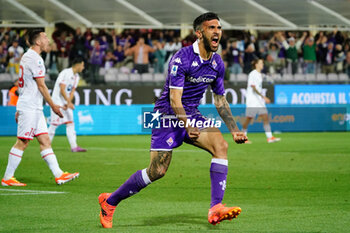 2024-05-13 - Nicolas Gonzalez (ACF Fiorentina) celebrates the goal during the Italian championship Serie A football match between ACF Fiorentina and AC Monza on May 13, 2024 at the Artemio Franchi stadium in Florence, Italy - FOOTBALL - ITALIAN CHAMP - FIORENTINA V MONZA - ITALIAN SERIE A - SOCCER