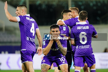 2024-05-13 - Nicolas Gonzalez (ACF Fiorentina) celebrates the goal during the Italian championship Serie A football match between ACF Fiorentina and AC Monza on May 13, 2024 at the Artemio Franchi stadium in Florence, Italy - FOOTBALL - ITALIAN CHAMP - FIORENTINA V MONZA - ITALIAN SERIE A - SOCCER