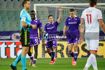 2024-05-13 - Arthur Melo (ACF Fiorentina) celebrates the goal during the Italian championship Serie A football match between ACF Fiorentina and AC Monza on May 13, 2024 at the Artemio Franchi stadium in Florence, Italy - FOOTBALL - ITALIAN CHAMP - FIORENTINA V MONZA - ITALIAN SERIE A - SOCCER