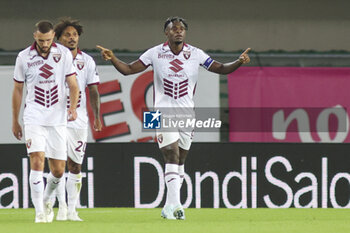 2024-09-20 - Duvan Zapata of Torino FC celebrates after scoring during Hellas Verona FC vs Torino FC , 5° Serie A Enilive 2024-25 game at Marcantonio Bentegodi Stadium in Verona (VR), Italy, on September 20, 2024. - HELLAS VERONA FC VS TORINO FC - ITALIAN SERIE A - SOCCER