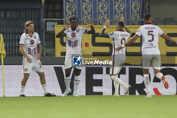 2024-09-20 - Duvan Zapata of Torino FC celebrates after scoring during Hellas Verona FC vs Torino FC , 5° Serie A Enilive 2024-25 game at Marcantonio Bentegodi Stadium in Verona (VR), Italy, on September 20, 2024. - HELLAS VERONA FC VS TORINO FC - ITALIAN SERIE A - SOCCER