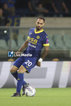 2024-09-20 - Grigoris Kastanos  of Hellas Verona FC play the ball during Hellas Verona FC vs Torino FC , 5° Serie A Enilive 2024-25 game at Marcantonio Bentegodi Stadium in Verona (VR), Italy, on September 20, 2024. - HELLAS VERONA FC VS TORINO FC - ITALIAN SERIE A - SOCCER