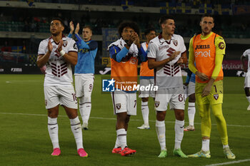 2024-09-20 - Torino players celebrate the victory at the end of Hellas Verona FC vs Torino FC , 5° Serie A Enilive 2024-25 game at Marcantonio Bentegodi Stadium in Verona (VR), Italy, on September 20, 2024. - HELLAS VERONA FC VS TORINO FC - ITALIAN SERIE A - SOCCER