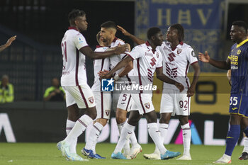 2024-09-20 - Adam Masina of Torino FC and Torino players  celebrate the victory at the end of during Hellas Verona FC vs Torino FC , 5° Serie A Enilive 2024-25 game at Marcantonio Bentegodi Stadium in Verona (VR), Italy, on September 20, 2024. - HELLAS VERONA FC VS TORINO FC - ITALIAN SERIE A - SOCCER