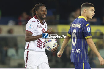 2024-09-20 - Adrien Tameze of Torino FC gestures during Hellas Verona FC vs Torino FC , 5° Serie A Enilive 2024-25 game at Marcantonio Bentegodi Stadium in Verona (VR), Italy, on September 20, 2024. - HELLAS VERONA FC VS TORINO FC - ITALIAN SERIE A - SOCCER