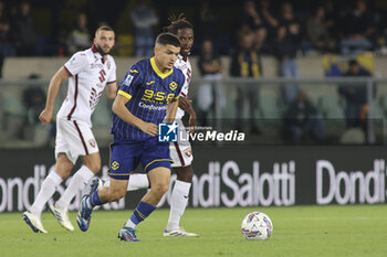 2024-09-20 - Reda Belahyane of Hellas Verona FC play the ball during Hellas Verona FC vs Torino FC , 5° Serie A Enilive 2024-25 game at Marcantonio Bentegodi Stadium in Verona (VR), Italy, on September 20, 2024. - HELLAS VERONA FC VS TORINO FC - ITALIAN SERIE A - SOCCER