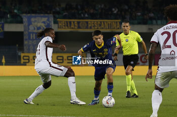 2024-09-20 - Reda Belahyane of Hellas Verona FC play the ball during Hellas Verona FC vs Torino FC , 5° Serie A Enilive 2024-25 game at Marcantonio Bentegodi Stadium in Verona (VR), Italy, on September 20, 2024. - HELLAS VERONA FC VS TORINO FC - ITALIAN SERIE A - SOCCER