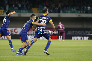 2024-09-20 - Grigoris Kastanos  of Hellas Verona FC celebrates after scoring during Hellas Verona FC vs Torino FC , 5° Serie A Enilive 2024-25 game at Marcantonio Bentegodi Stadium in Verona (VR), Italy, on September 20, 2024. - HELLAS VERONA FC VS TORINO FC - ITALIAN SERIE A - SOCCER