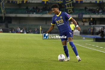 2024-09-20 - Amin Sarr of Hellas Verona FC play the ball during Hellas Verona FC vs Torino FC , 5° Serie A Enilive 2024-25 game at Marcantonio Bentegodi Stadium in Verona (VR), Italy, on September 20, 2024. - HELLAS VERONA FC VS TORINO FC - ITALIAN SERIE A - SOCCER