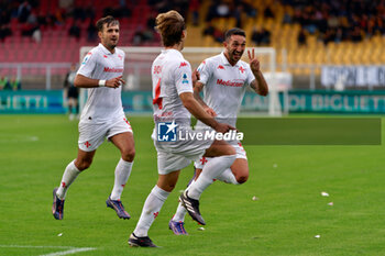 2024-10-20 - Danilo Cataldi of Fiorentina celebrates after scoring a goal - US LECCE VS ACF FIORENTINA - ITALIAN SERIE A - SOCCER