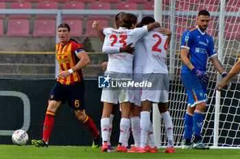 2024-10-20 - Andrea Colpani of Fiorentina celebrates after scoring a goal with teammates - US LECCE VS ACF FIORENTINA - ITALIAN SERIE A - SOCCER