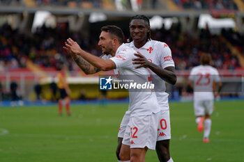 2024-10-20 - Danilo Cataldi of Fiorentina celebrates after scoring a goal with Moise Kean of Fiorentina - US LECCE VS ACF FIORENTINA - ITALIAN SERIE A - SOCCER