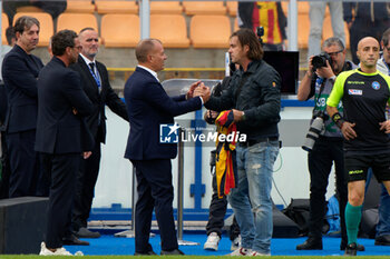 2024-10-20 - Lecce legend Lorenzo Stovini and the president of US Lecce Saverio Sticchi Damiani - US LECCE VS ACF FIORENTINA - ITALIAN SERIE A - SOCCER