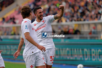 2024-10-20 - Danilo Cataldi of Fiorentina celebrates after scoring a goal - US LECCE VS ACF FIORENTINA - ITALIAN SERIE A - SOCCER