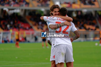 2024-10-20 - Danilo Cataldi of Fiorentina celebrates with Andrea Colpani of Fiorentina - US LECCE VS ACF FIORENTINA - ITALIAN SERIE A - SOCCER