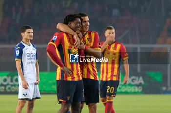 2024-10-29 - Patrick Dorgu of US Lecce and Nikola Krstovic of US Lecce - US LECCE VS HELLAS VERONA FC - ITALIAN SERIE A - SOCCER