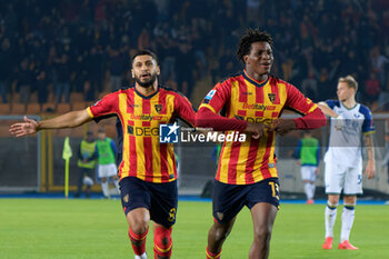 2024-10-29 - Patrick Dorgu of US Lecce celebrates after scoring a goal with Hamza Rafia of US Lecce - US LECCE VS HELLAS VERONA FC - ITALIAN SERIE A - SOCCER