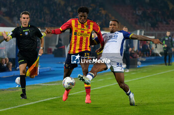 2024-10-29 - Patrick Dorgu of US Lecce in action against Jackson Tchatchoua of Hellas Verona - US LECCE VS HELLAS VERONA FC - ITALIAN SERIE A - SOCCER