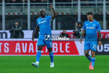 2024-10-29 - Romelu Lukaku of SSC Napoli celebrates after scoring a goal during Serie A 2024/25 football match between AC Milan and SSC Napoli at San Siro Stadium - AC MILAN VS SSC NAPOLI - ITALIAN SERIE A - SOCCER