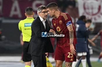 2024-10-31 - Ivan Juric coach of A.S. Roma and Gianluca Mancini of A.S. Roma during the 10th day of the Serie A Championship between A.S. Roma and Torino F.C. at the Olympic Stadium on October 31, 2024 in Rome, Italy. - AS ROMA VS TORINO FC - ITALIAN SERIE A - SOCCER