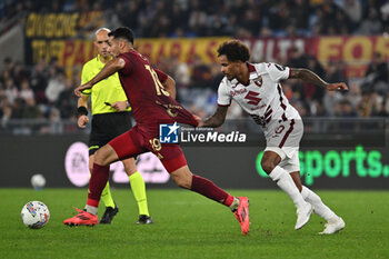 2024-10-31 - Valentino Lazaro of Torino F.C. and Zeki Celik of A.S. Roma in action during the 10th day of the Serie A Championship between A.S. Roma and Torino F.C. at the Olympic Stadium on October 31, 2024 in Rome, Italy. - AS ROMA VS TORINO FC - ITALIAN SERIE A - SOCCER