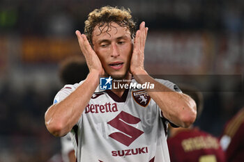 2024-10-31 - Mergim Vojvoda of Torino F.C. during the 10th day of the Serie A Championship between A.S. Roma and Torino F.C. at the Olympic Stadium on October 31, 2024 in Rome, Italy. - AS ROMA VS TORINO FC - ITALIAN SERIE A - SOCCER