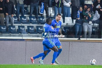 2024-11-04 - Pietro Pellegri (Empoli) celebrates with teammates after scoring the 1-0 goal - EMPOLI FC VS COMO 1907 - ITALIAN SERIE A - SOCCER