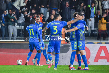 2024-11-04 - Pietro Pellegri (Empoli) celebrates with teammates after scoring the 1-0 goal - EMPOLI FC VS COMO 1907 - ITALIAN SERIE A - SOCCER